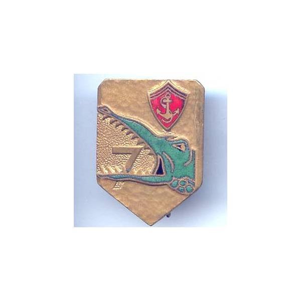 7° Rgt d'Artillerie Coloniale , crocodile vert, marquage droit, l'épingle coulisse dans le boléro