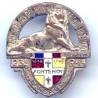 23° Rgt d' Infanterie , bandeau tricolore, Alsace en creux, émail