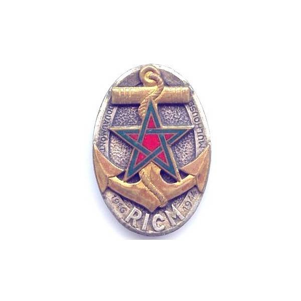 Rgt d'Infanterie Coloniale du Maroc , étoile vert clair, fond plein, boléro rectangulaire
