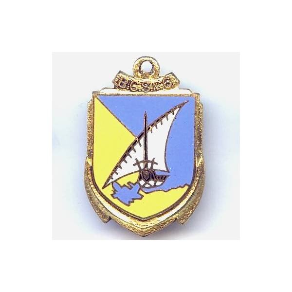 6° Bataillon de Commandement et Services , sigle non émaillé, émail, 2 boléros Drago