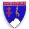 Maquis de l'Oisans , chamois sur montagne blanche, croix de Lorraine rouge (Secteur n° V)