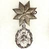 Chevalier du Dacus Sfaxien Talisman Paladium , pendentif 20 x 27 mm sans l'étoile à 8 branches, argenté