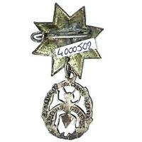 Chevalier du Dacus Sfaxien Talisman Paladium , pendentif 20 x 27 mm sans l'étoile à 8 branches, argenté