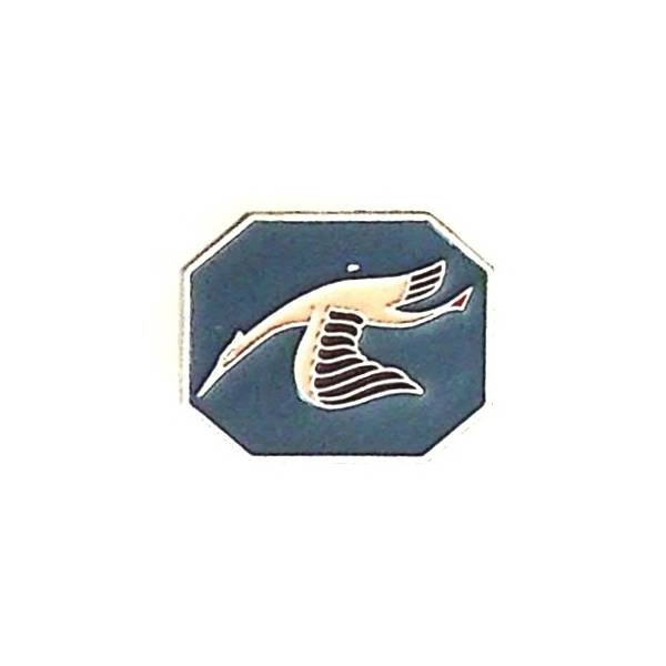 GJF 10 / Groupe 8  Miribel , octogonal, cigogne, aluminium peint, attache incomplète, trace de colle au dos