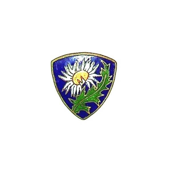 GJF 10 / Groupe 5  Brévadière , fleur de chardon, fond bleu, émail