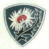 GJF 10 / Groupe 5  Brévadière , fleur de chardon, fond bleu, aluminium peint