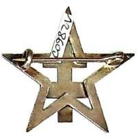 1° Régiment de Spahis Marocains / 2° Division Blindée , grosse croix de Lorraine sur étoile, épingle à pivot