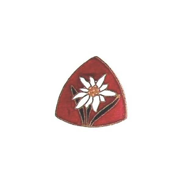 GJF 10 / Groupe 5 Brévadière , édelweiss, fond rouge, émail,
