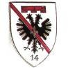 GJF 14 , écu, aigle bicéphale noir, fleur de lys, émail