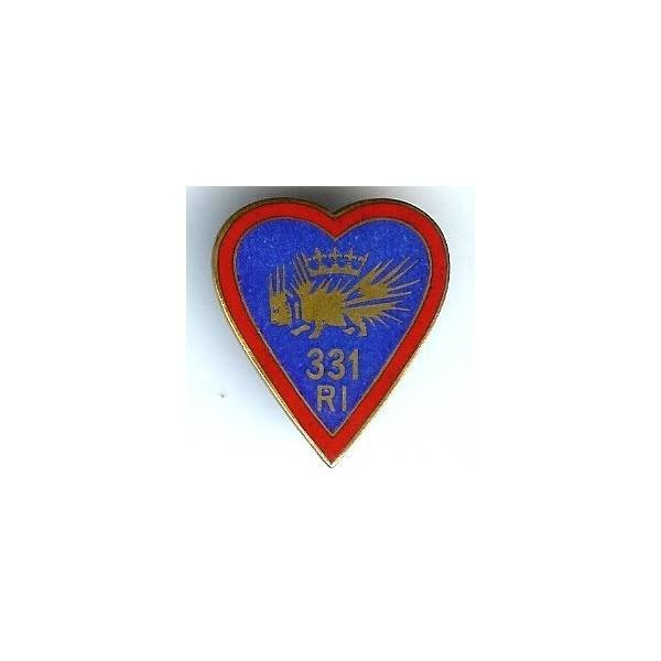331° Régiment d'Infanterie , porc-épic, poinçon sur boléro, épingle verticale