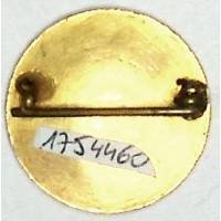 168° Régiment d'Infanterie , émail, 168 sur bordure tricolore rouge, blanc, bleu 26 mm, loup noir, épingle à pivot