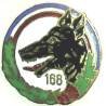 168° Régiment d'Infanterie , petit 168 sous la gueule de loup noir, attache remplacée