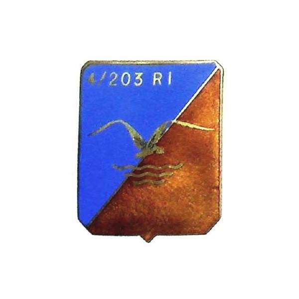 203° Régiment d' Infanterie / 4° Bataillon , mouette, dos doré