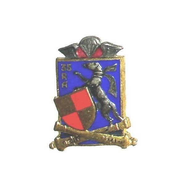 35° Régiment d'Artillerie (Parachutiste) , "droit devant", émail, boléro rond lisse