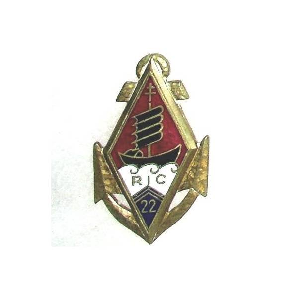 22° Régiment d'Infanterie Coloniale , jonque noire, ajouré, avant 39, patiné
