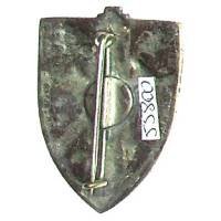 1° Régiment de Chasseurs à Cheval , 1 au dessus du cor, moulage Drago, chromé et peint