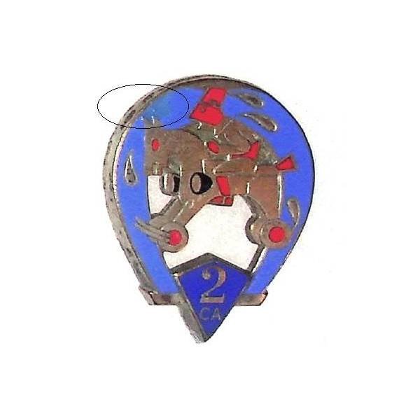 2° Régiment de Chasseurs d'Afrique , cheval à roulettes, petit boléro DPN à fenêtre, éclat d'émail restauré à  la peinture