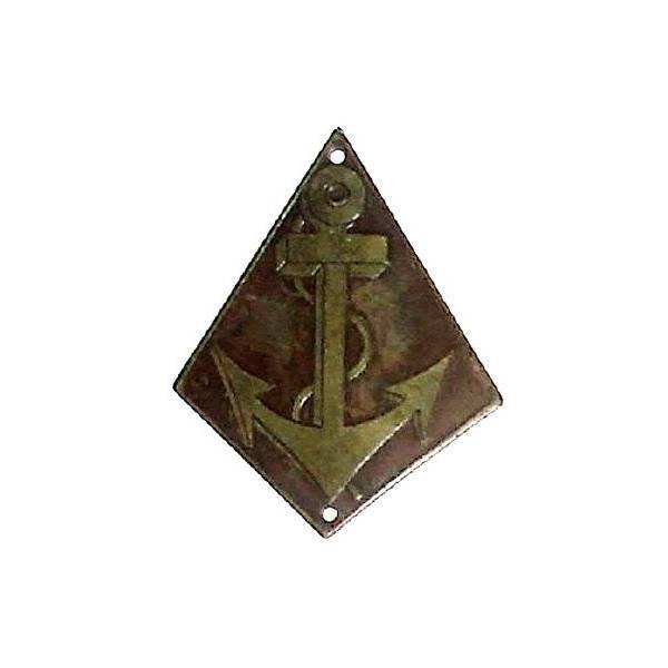 Losange de bras , métal léger peint, 37 mm, trous de couture