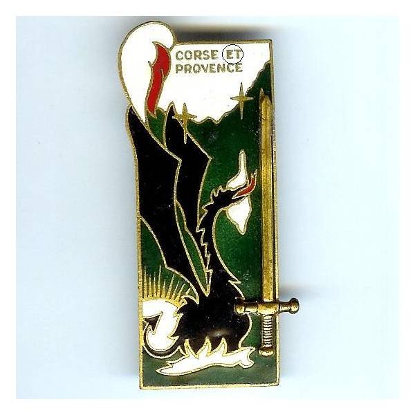 Corse et Provence (1964-66), au dos "25 07 65", épée courte, léger éclat en surface sous "ET"