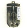 Escarmouche (frégate 1944-60) , ancre noire, espadon blanc transperçant un requin noir, éclat d'émail, dos noirçi