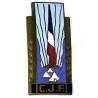CJF , insigne général, émail, dos gaufré, petit boléro rond