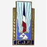 CJF , insigne général, émail, dos lisse, gros boléro lisse oxydé