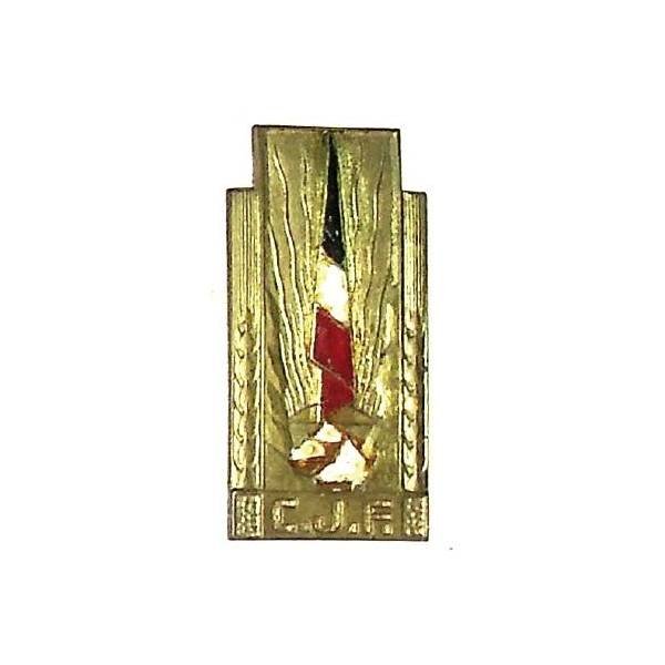 CJF , insigne général doré, peinture abimée