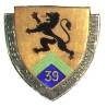 39° Groupe de Reconnaissance de Division d'Infanterie , lion noir debout, noblesse oblige chambaurant autant