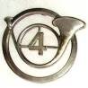 4° Régiment de Chasseurs à Cheval , insigne de bérêt, dos guilloché