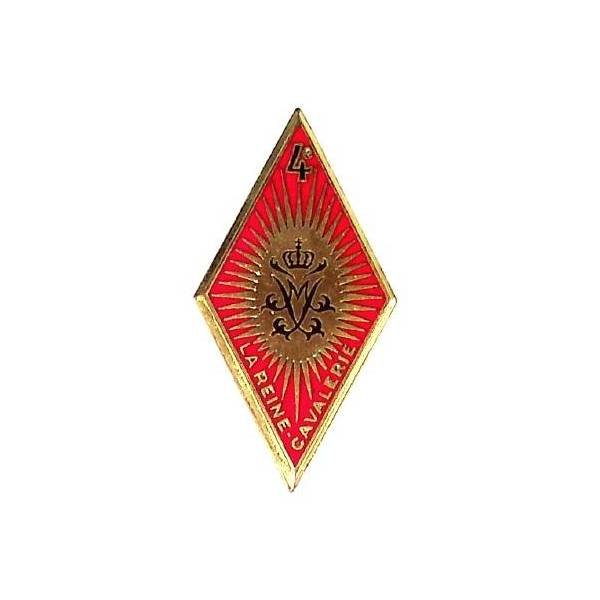 4° Régiment de Cuirassiers , la reine cavalerie, losange, émail, 2 boléros Drago