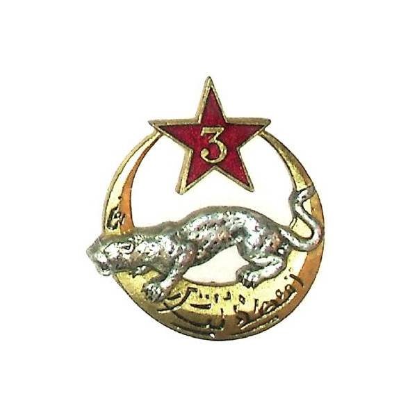 3° Régiment de Spahis Agériens , panthère relief, dos lisse estampé, attache pivot