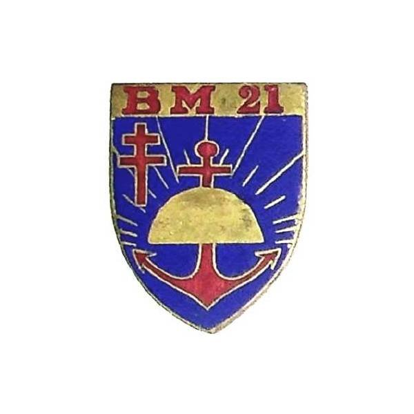 Bataillon de Marche 21 / 1° Division de la France Libre , avec sigle