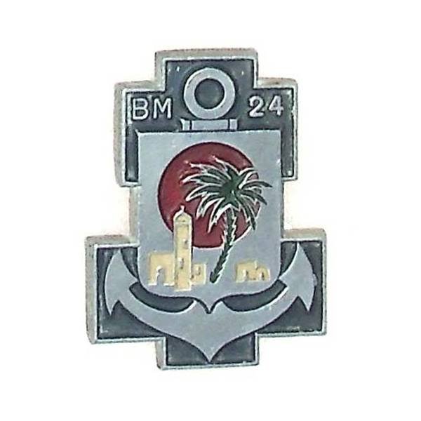 Bataillon de Marche 24 / 1° Division de la France Libre , aluminium peint, légère oxydation au dos