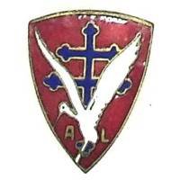 Alsace Lorraine Libre , cigogne, fond amarante, 20x25, émail