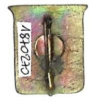 France Libre / Cantine , écu, croix de Lorraine et 2 pyramides sur fond tricolore, infime écaille