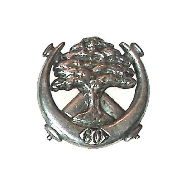 En argent , 80° Régiment d'Artillerie Nord-Africain , cèdre, Levant 1939, matriculé 190