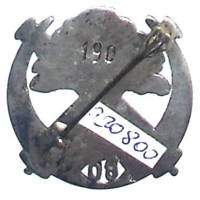 En argent , 80° Régiment d'Artillerie Nord-Africain , cèdre, Levant 1939, matriculé 190