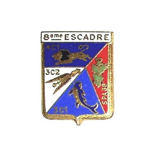 8° Escadre de Chasse , 4 escadrilles  4C1 - 3C2 - 3C1 - SPA38 , émail, 2 boléros Drago