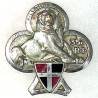 35° Régiment d'Infanterie, lion couché, émail, dos lisse, 1 boléro Drago, petit défaut