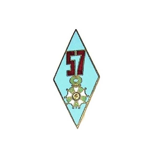 57° Régiment d'Infanterie , 42 mm, émail, dos lisse, boléro Drago