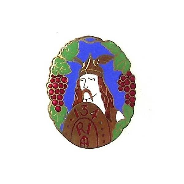 134° Régiment d'Infanterie , tête de gaulois, ovale, émail, cheveux marrons