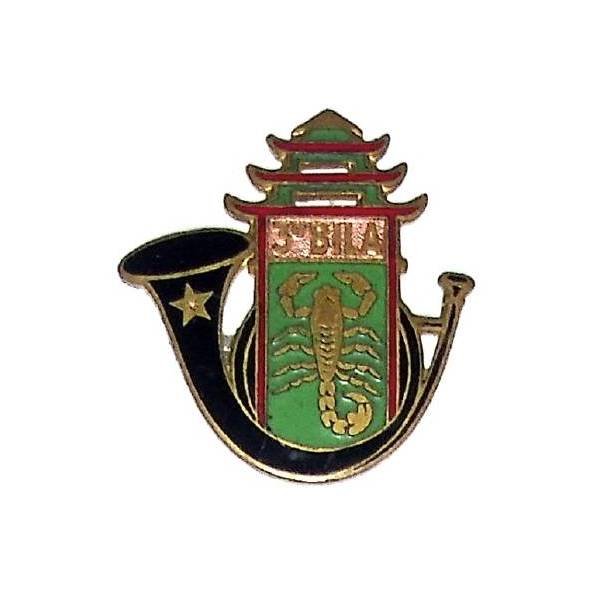 3° Bataillon d'Infanterie Légère d'Afrique , scorpion, cor d'émail noir, sans attache
