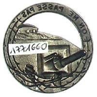 Ligne Maginot , canon à gauche, argenté, trous de couture