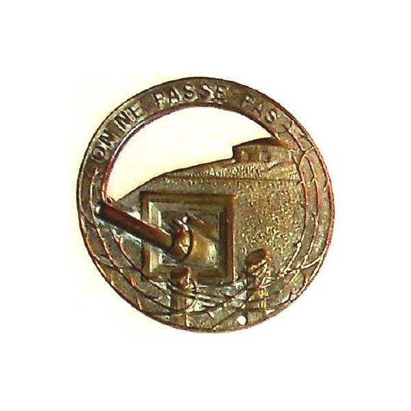 Ligne Maginot, canon à gauche, bronze, ajouré, estampé, attache à pivot