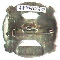 Secteur Fortifié de l'Escaut , paysage, bateau noir sur fleuve bleu, émail