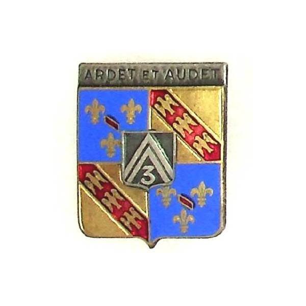 3° Régiment de Dragons , Ardet et Audet sur fond argent  (1941 Armistice)