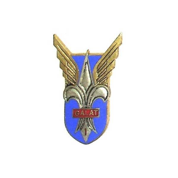 1° Groupe d'Aviation Légère de l'Armée de Terre , fleur de lys, émail, dos doré, boléro oblong