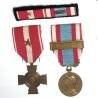 Ensemble Médaille du Maintien de l'Ordre en Algérie , Croix de la Valeur Militaire avec 1 étoile et leur rappel (Sergent Aubin)