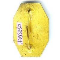 Ecole Militaire Préparatoire de Billom , casque gaulois dans hexagone bleu, fixation par deux pattes