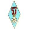 57° Régiment d'Infanterie , losange, émail, 45 mm, dos vaguelé, Ab en V, poinçon sur boléro